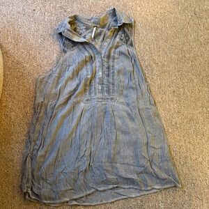 Free People Gray Sleeveless Tank Top